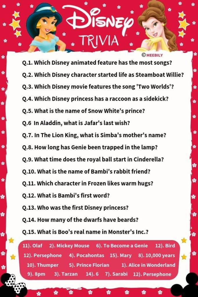 100 Disney Movies Trivia Question Answers Meebily Movie Trivia