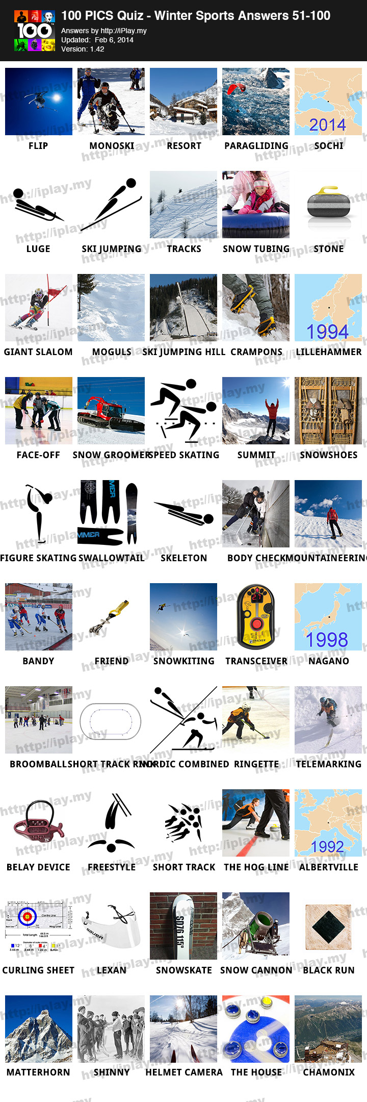100 Pics Winter Sports Answers IPlay my