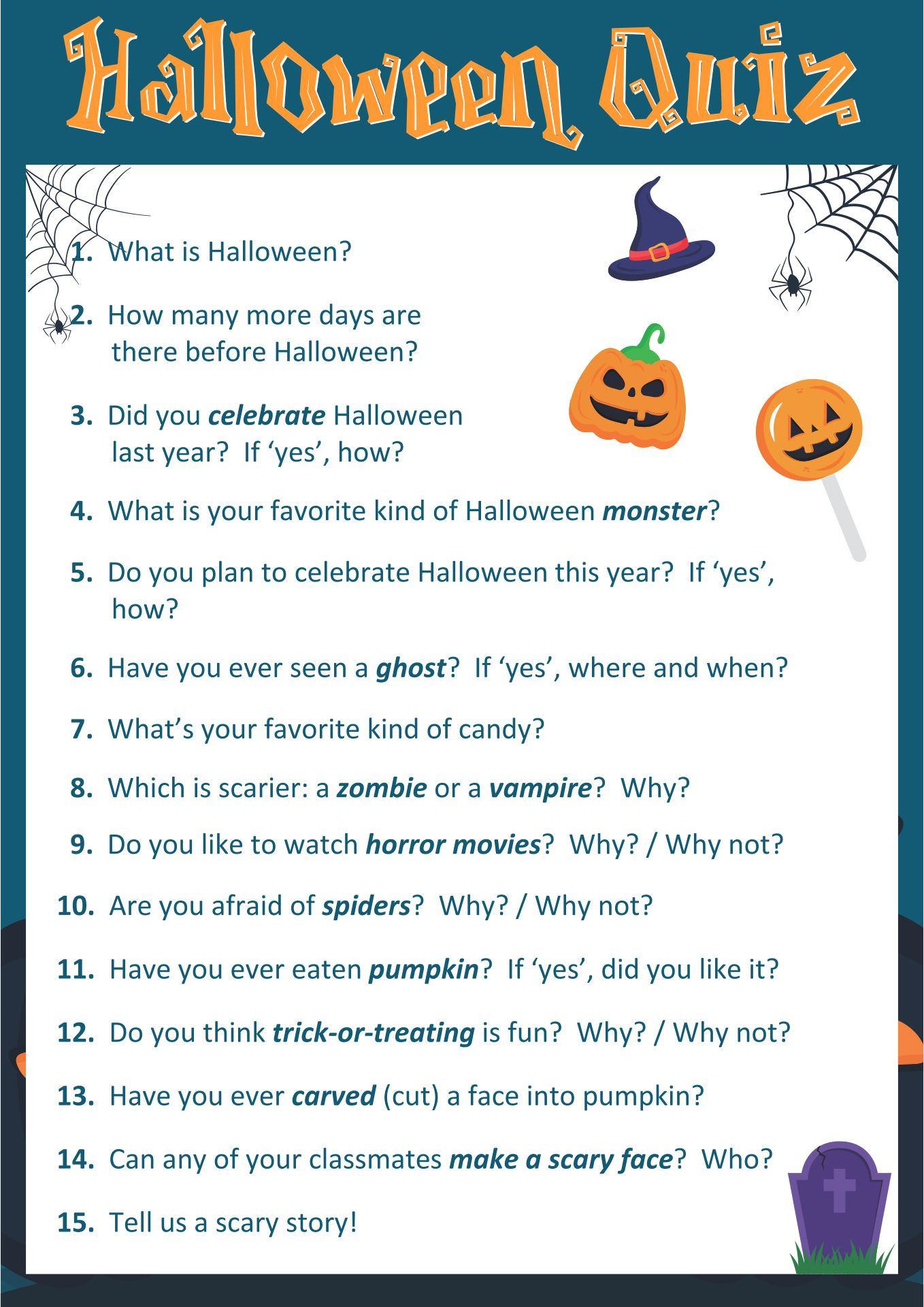 15 Best Free Printable Halloween Trivia Quizzes Printablee