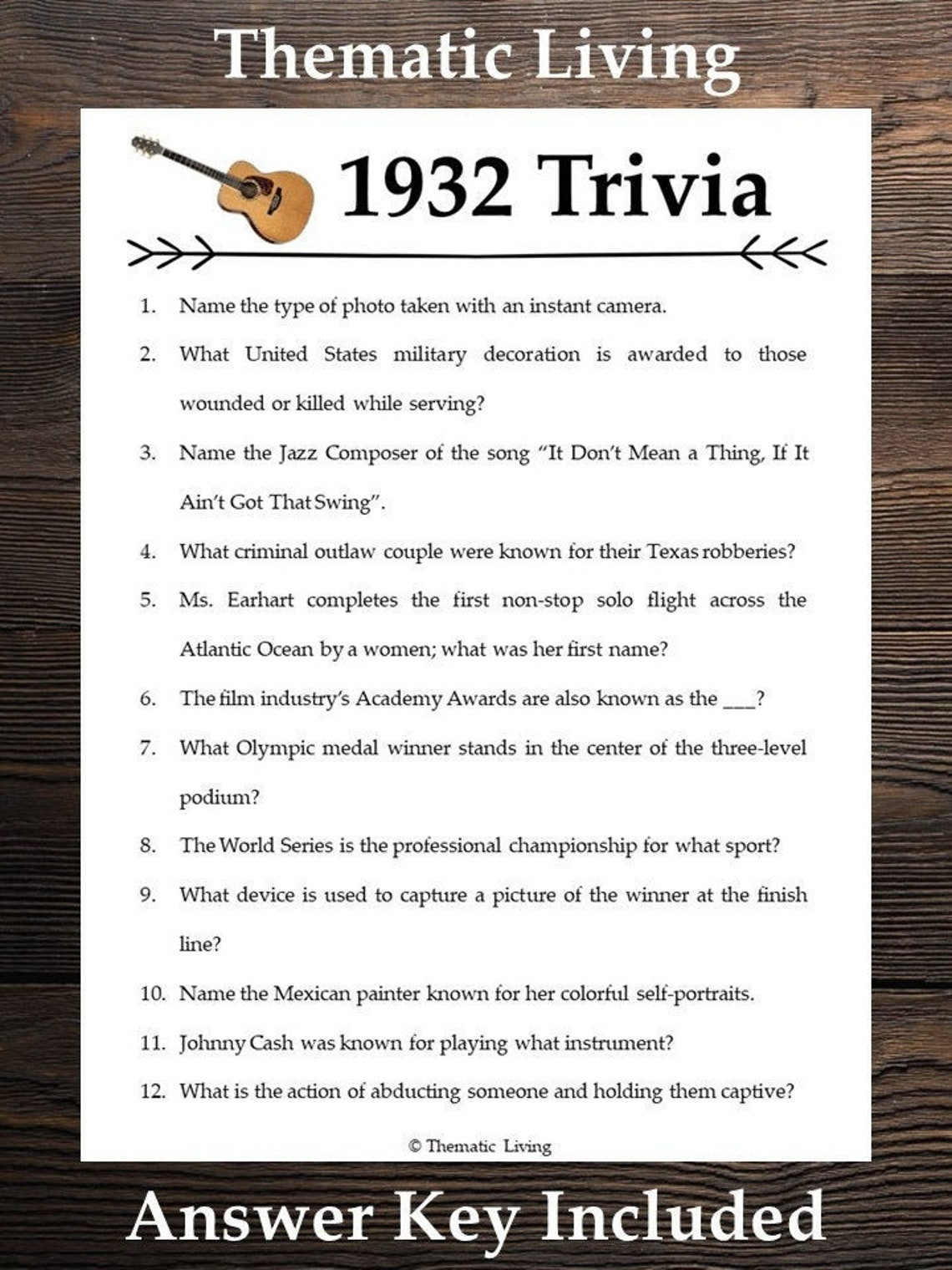 1932 Trivia Birthday Anniversary Back In Born In Etsy