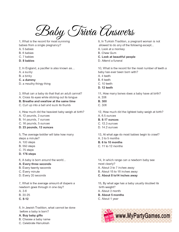 26 New Baby Shower Jeopardy Game Questions And Answers Baby Shower