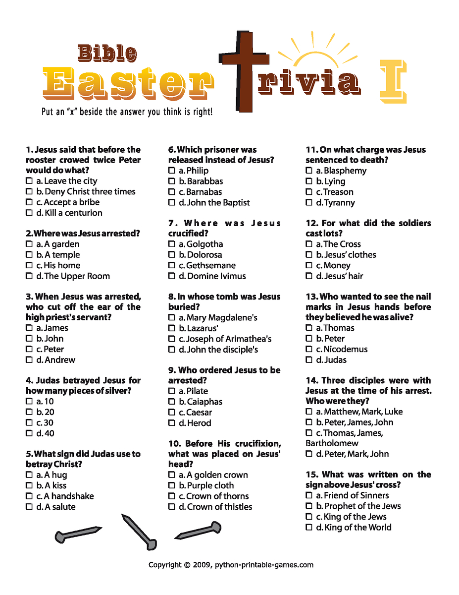 32 Fun Bible Trivia Questions Kittybabylove Free Printable Bible 