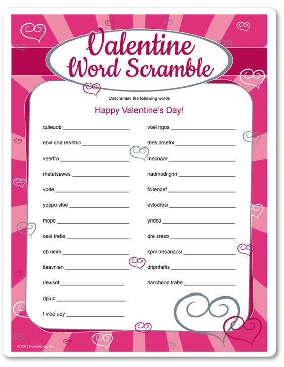 Free Printable Adult Valentine Games