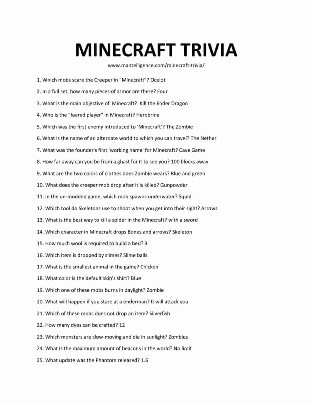 38 Best Minecraft Trivia Questions And Answers The Only List You Need 