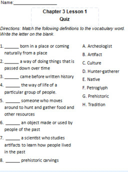 4th Grade Social Studies Tennessee Through Time Chapter 3 Lesson 1 Quiz