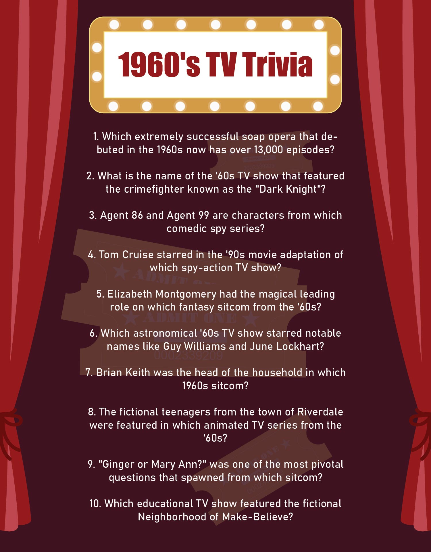 60 Tv Trivia Questions And Answers Printable