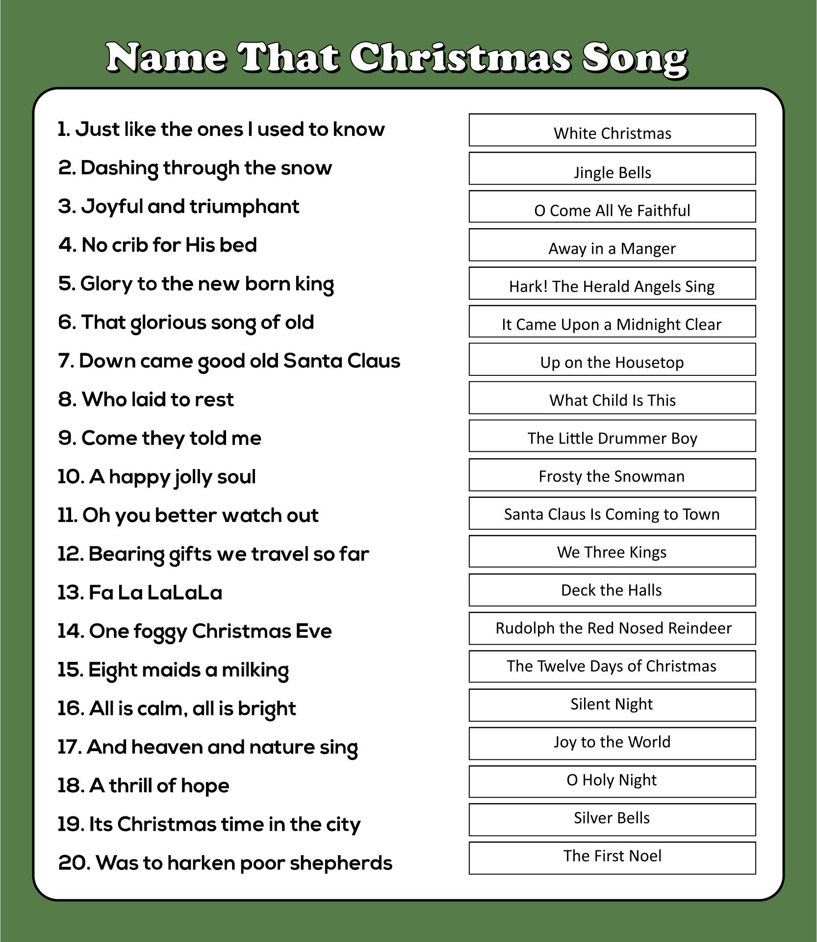 7 Best Name That Tune Trivia Printable Printablee