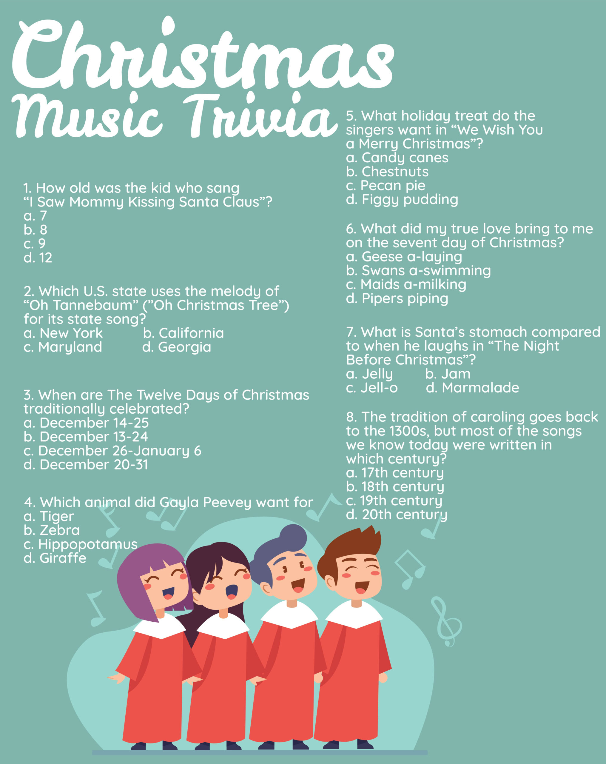 Christmas Music Trivia Questions And Answers Printable