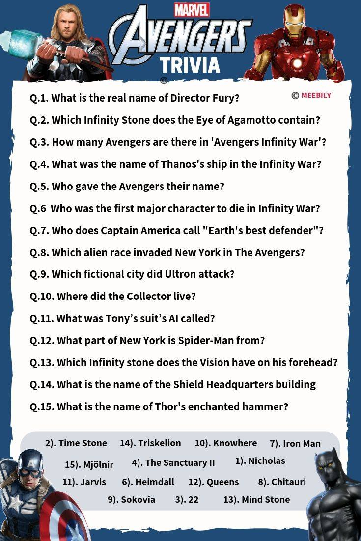 90 Avengers Trivia Questions Answers Meebily