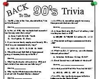90S Trivia Questions And Answers Printable Templates Trivia answers