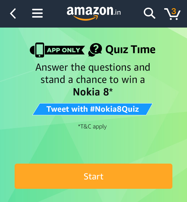 Amazon Quiz Answers Today Win A Nokia 8 Quiz 12th Jan 2018