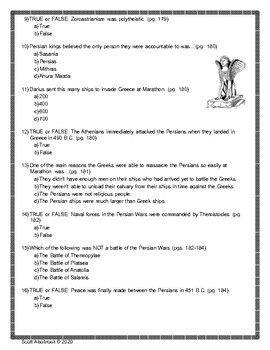 Ancient Greece Quiz pgs 176 184 For Use With McGraw Hill 6th Grade 