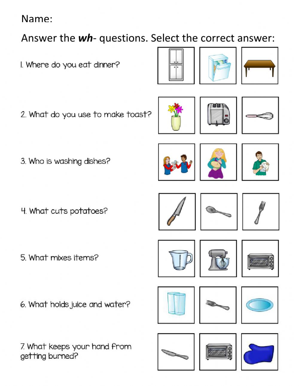Answer The Wh Questions Worksheet