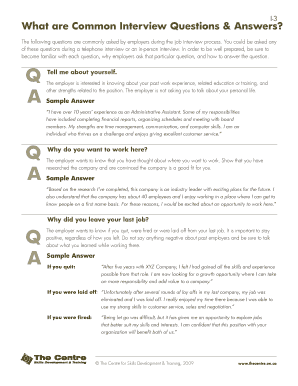 Answers To Interview Questions Fill And Sign Printable Template Online