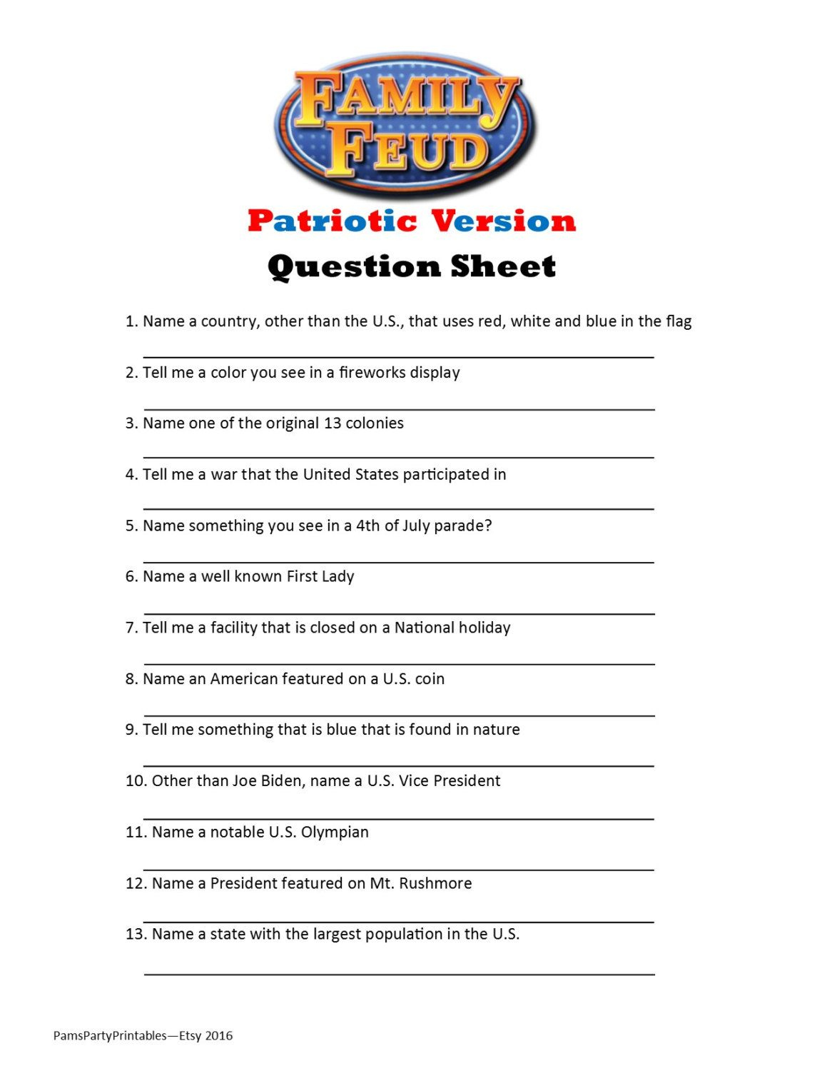 Bible Family Feud Questions And Answers Printable Free PRINTABLE 