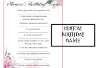 Birthday Party Game Custom Trivia Game Questions Printable Etsy