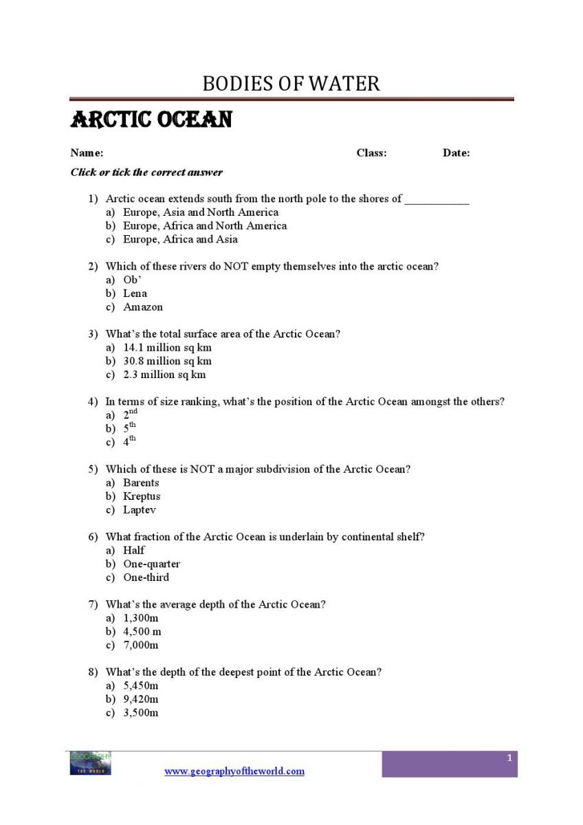 Printable Ocean Trivia Questions And Answers