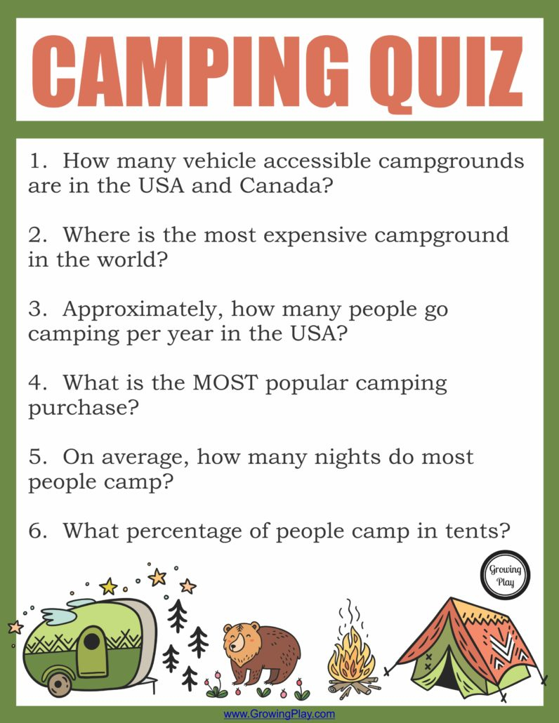 Camping Quiz Fun Facts About Camping Growing Play