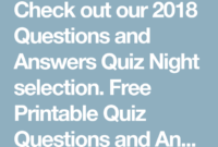 Check Out Our 2018 Questions And Answers Quiz Night Selection Free