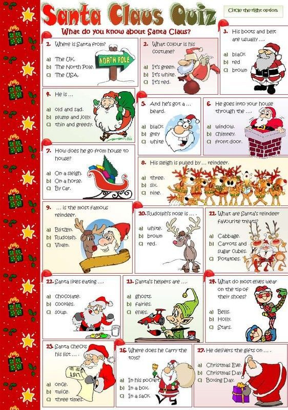 Christmas Quiz Printable Questions And Answers Uk