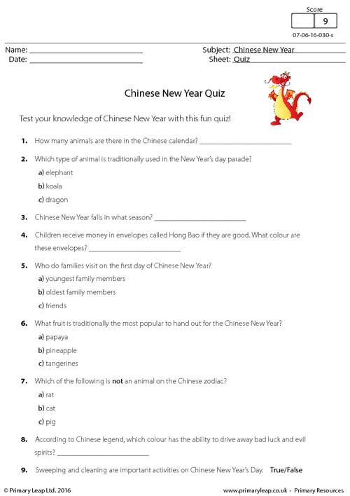 Chinese New Year Quiz