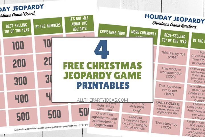 CHRISTMAS JEOPARDY Questions And Answers With Free Game Board 