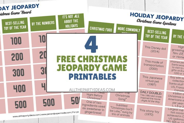 CHRISTMAS JEOPARDY Questions And Answers With Free Game Board