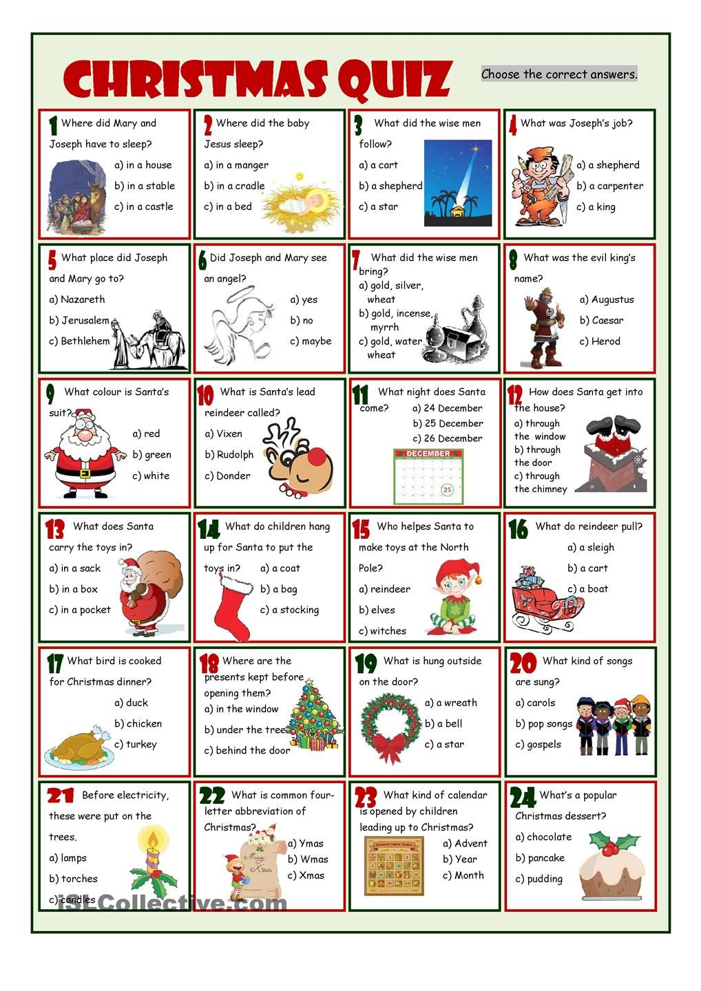 Free Printable Christmas Trivia Quiz