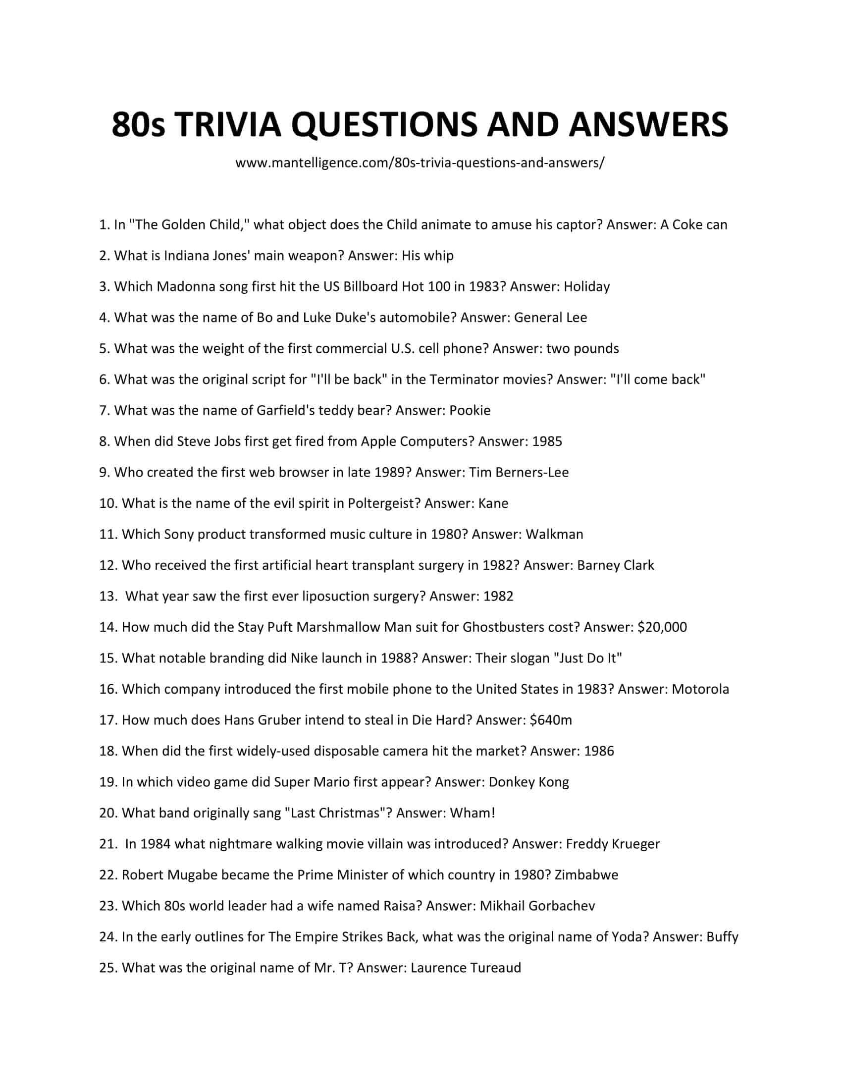 Cool Music Trivia 80 39 S Questions Answers References Please Welcome