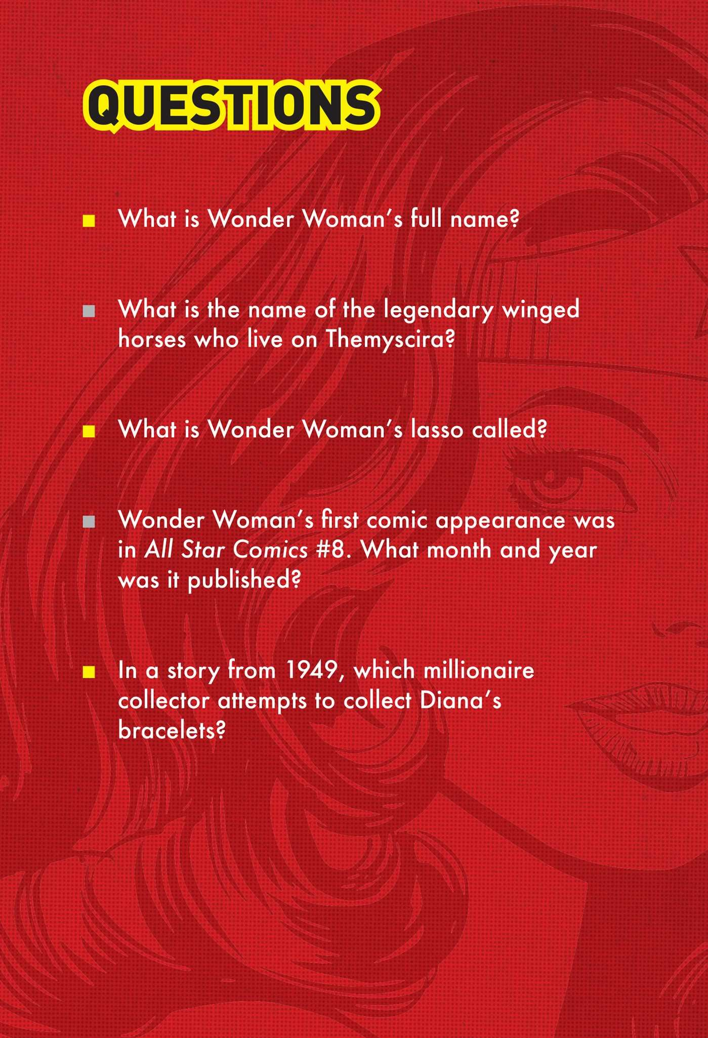 DC Comics Wonder Woman Pop Quiz Trivia Deck Book By Darcy Reed 