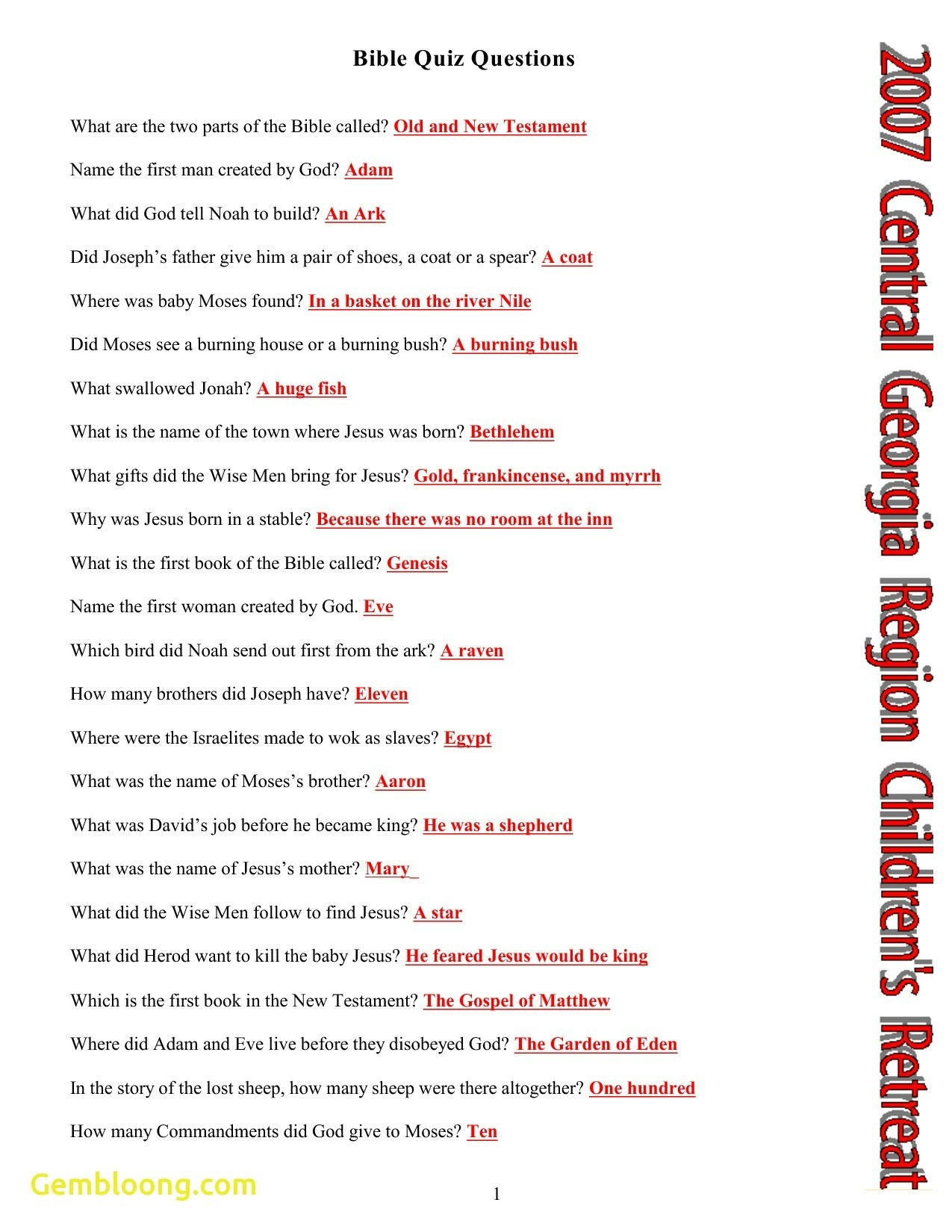 Easter Bible Trivia Questions And Answers Printable Printable Word 