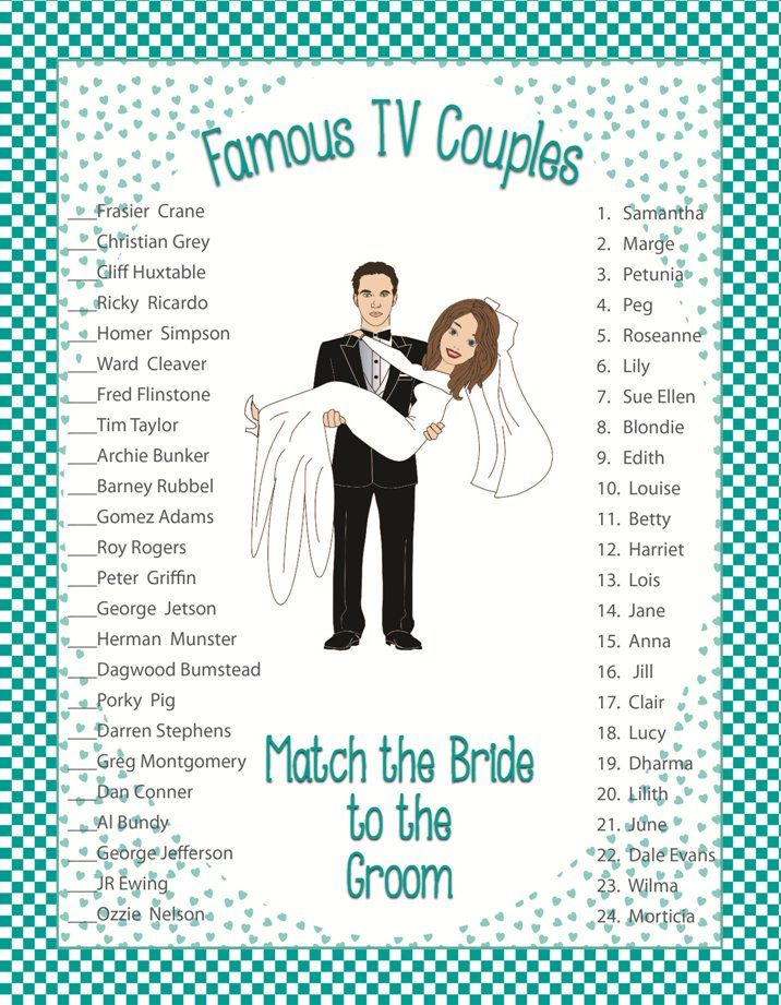 Famous Couples Trivia Questions And Answers Printable