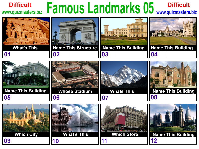 Famous Landmarks Picture Quiz Questions And Answers QUIZ