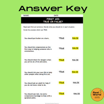 First Aid Quiz Questions And Answers Printable