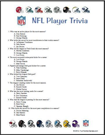 Football Nfl Trivia Questions And Answers OkeGoal