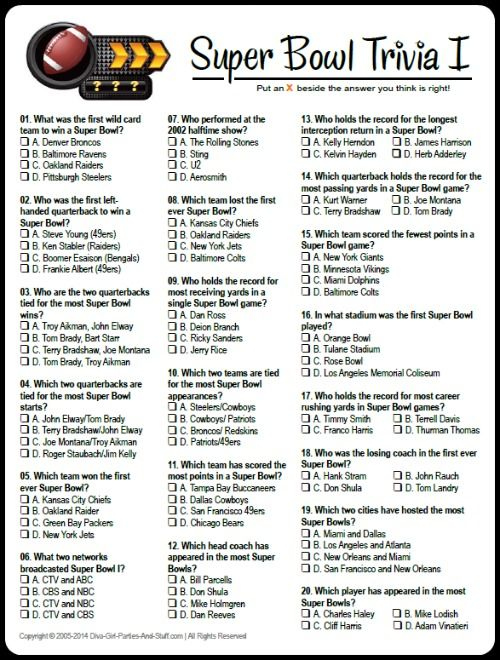 Football Trivia Questions And Answers Printable