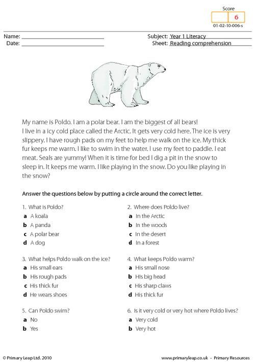 Free 4th Grade Reading Comprehension Worksheets Multiple Choice Kind 