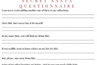 FREE 5 Secret Santa Questionnaire For Adults In PDF