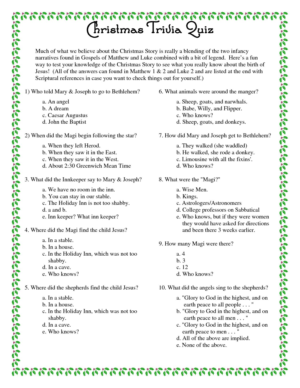 Free Bible Questions And Answers Printable Free Printable