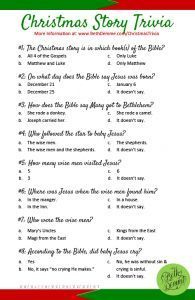 Free Christmas Bible Trivia Printable Christmas Trivia Christmas 
