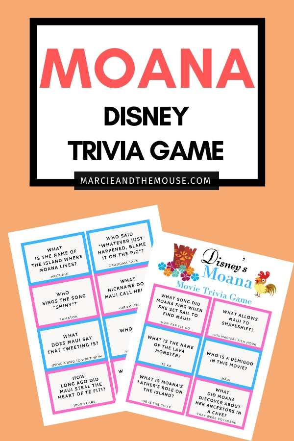 FREE Disney Moana Trivia Game Printable Marcie And The Mouse