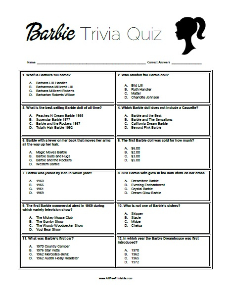 Free Printable 1950 Trivia Questions And Answers Printable 4 Best 