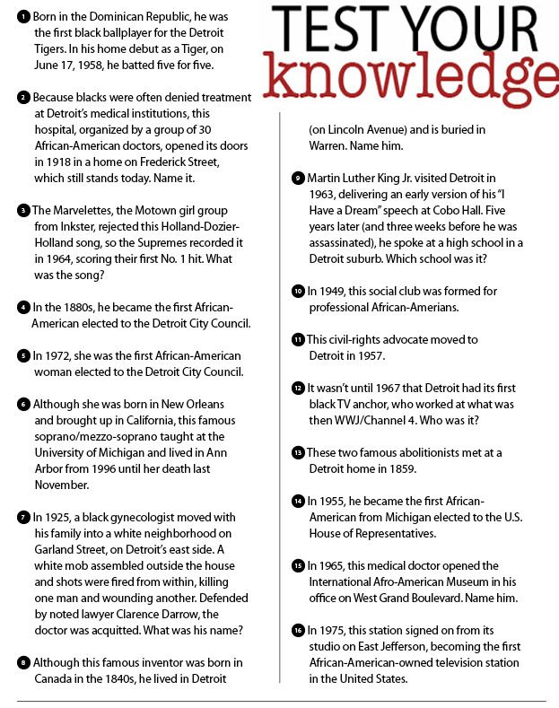African American Black History Trivia Questions And Answers Printable