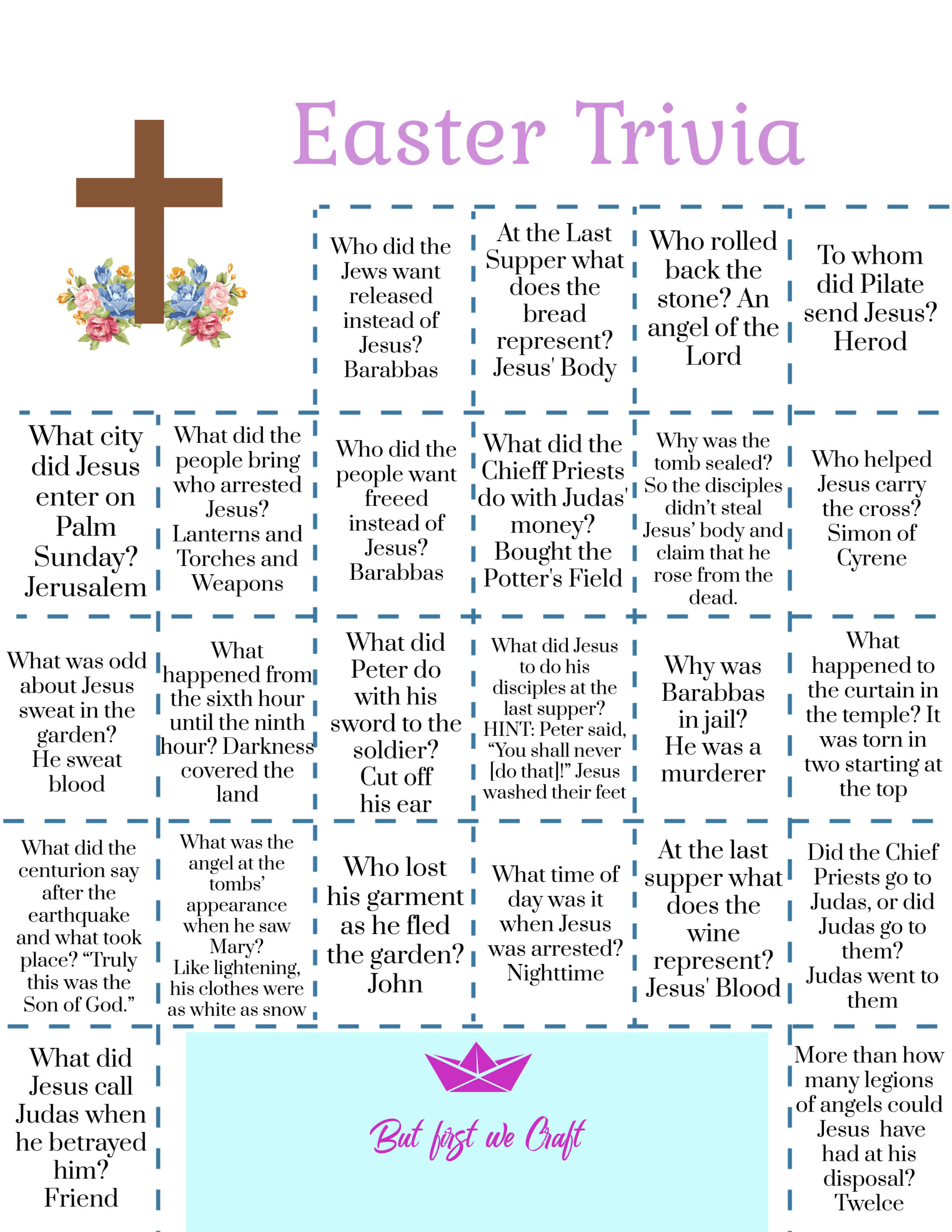Free Printable Easter Trivia But First We Craft