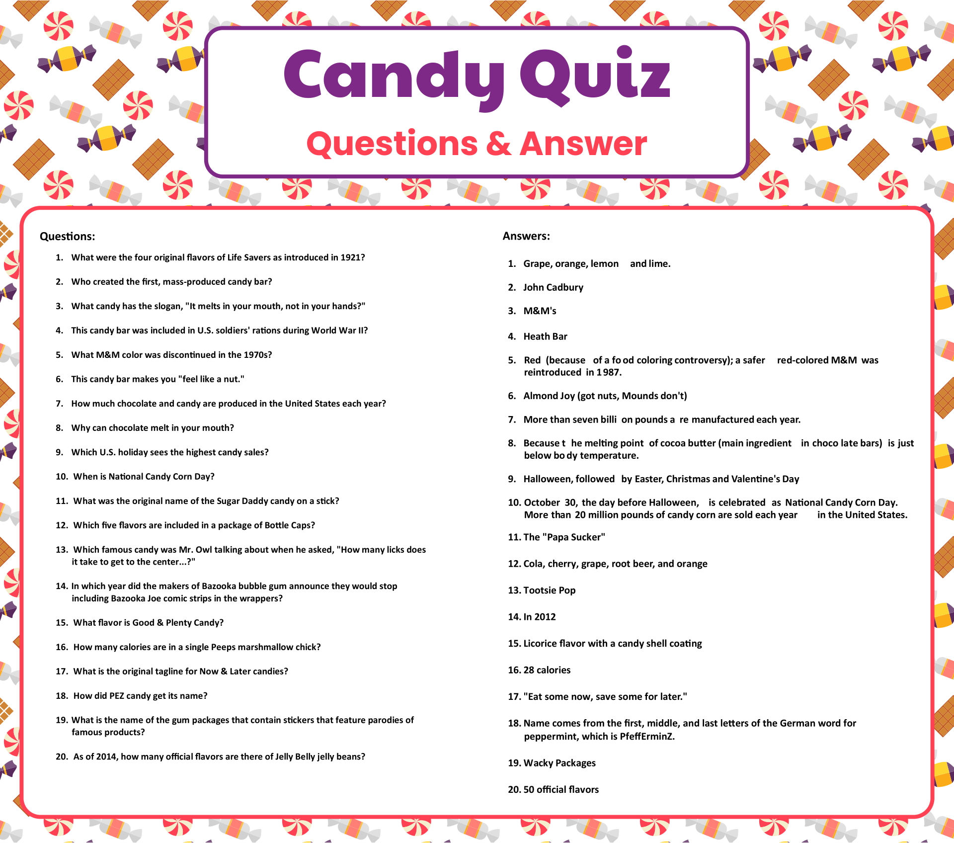 Free Printable Halloween Movie Trivia Questions And Answers