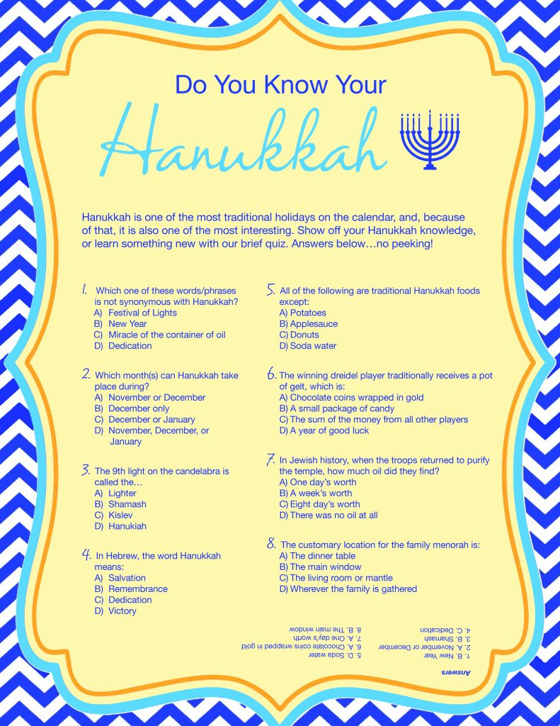 Free Printable Hanukkah Game