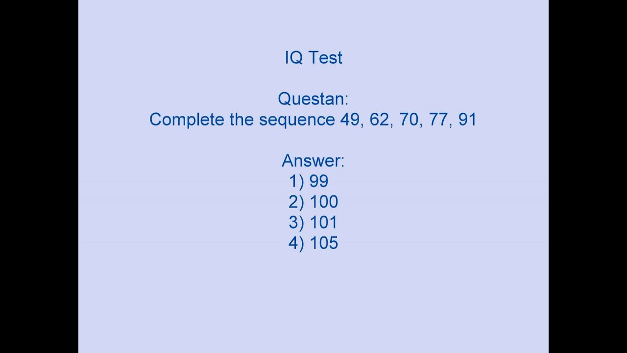 Free Printable Iq Test With Answers Key