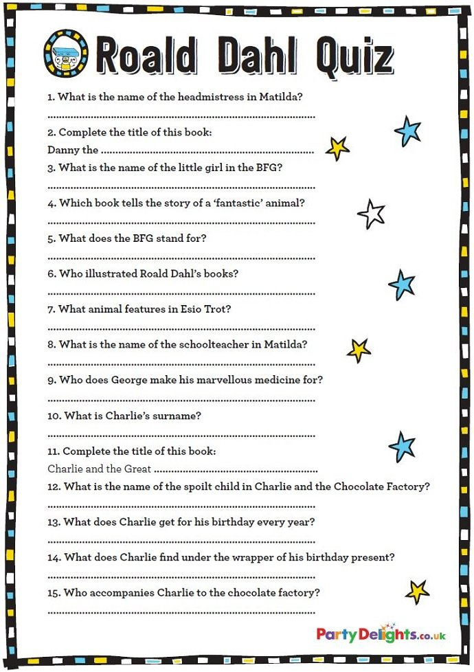 Children’s Trivia Questions Printable
