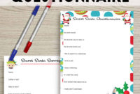 Free Printable Secret Santa Questionnaire Secret Santa Survey The