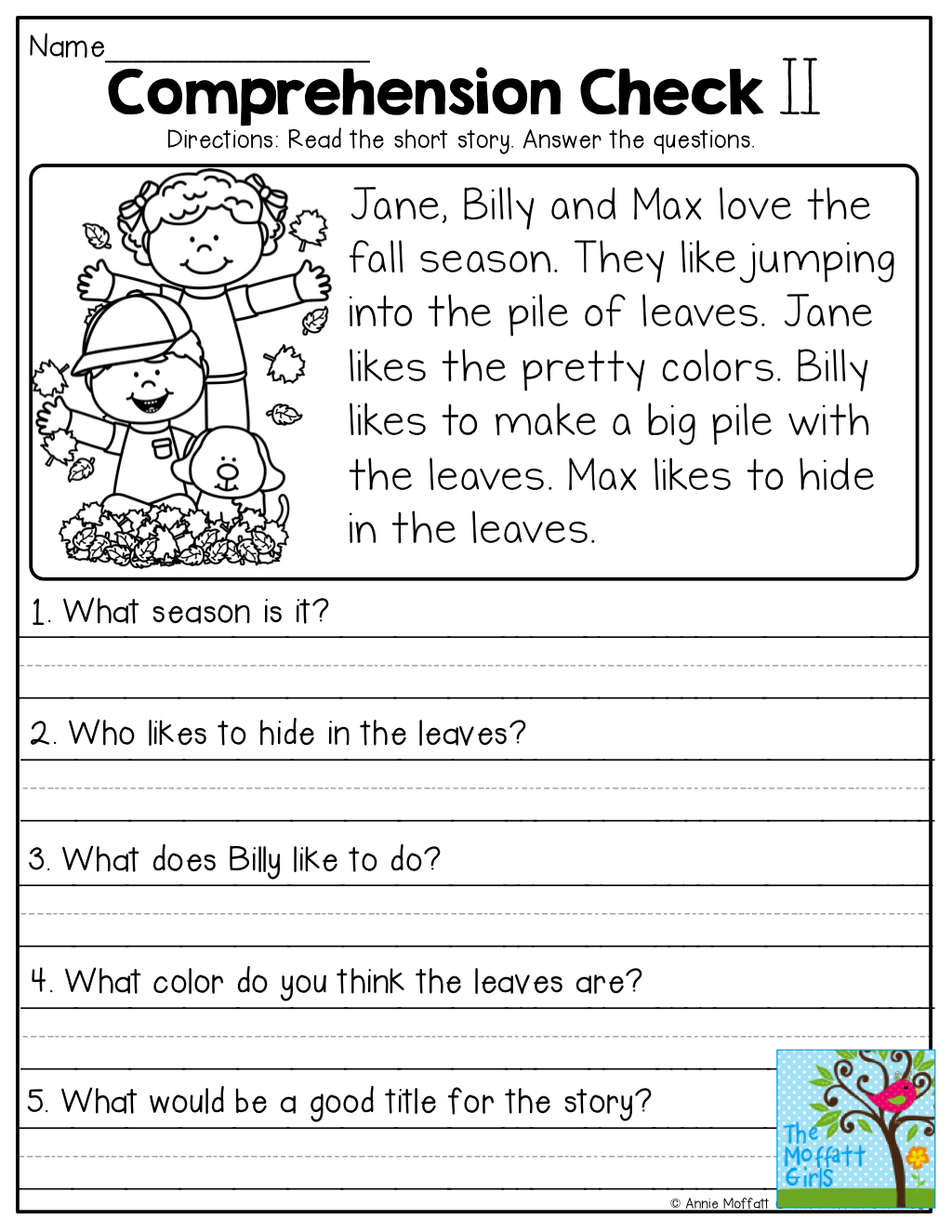 Free Printable Short Stories With Comprehension Questions Free Printable